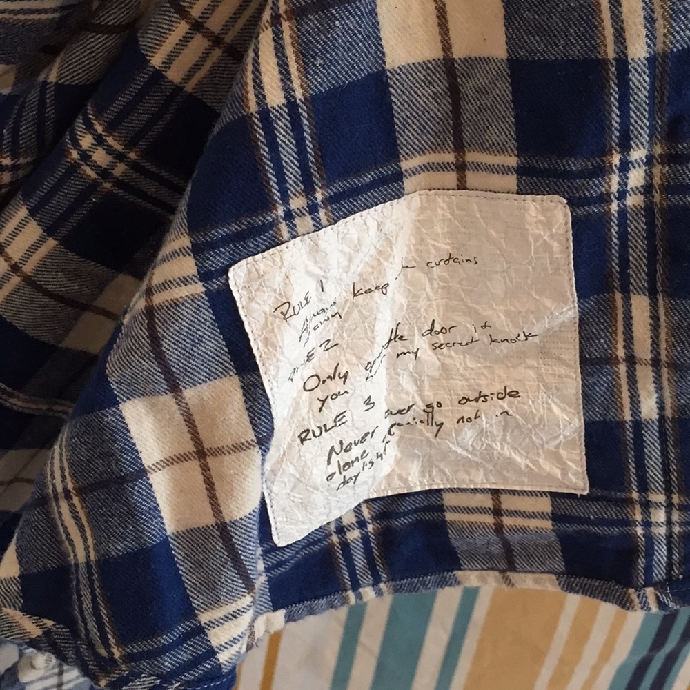 Stranger Things Blue Plaid Button Down Shirt - image 6